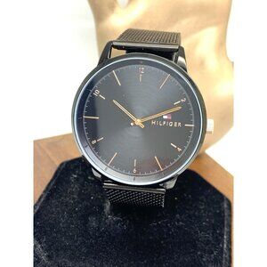 Tommy Hilfiger Mens Watch 1791845 Hendrix Quartz Black Dial Stainless Steel 43mm